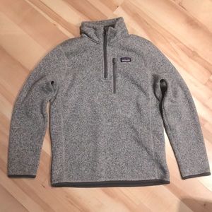 Patagonia Better Sweater 1/4 Zip Fleece Pullover Kids Size L. Heather Gray